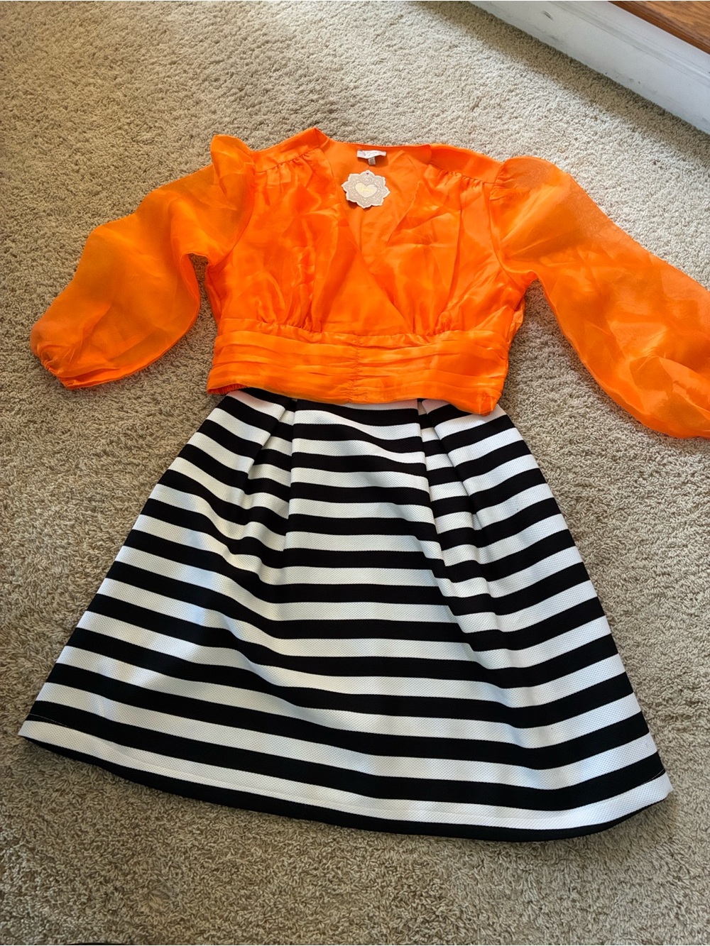 indulge Orange Satin Wrap Blouse